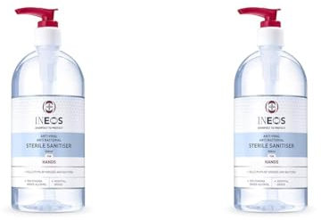 INEOS - Sanitiser Gel (500ml) - Hand Sanitiser - Hospital Grade, Effective against 99.9% of Viruses and Bacteria (Pack of 2)