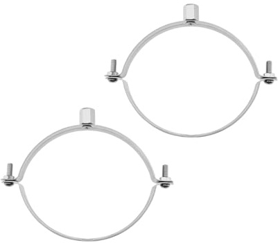 eMagTech 2 Stück 110 mm Entwässerungsrohrhalterung Rohrschelle Edelstahl mit Schraube Installation Rohrhalterung M10 Schraubenloch verwendet für Drainagerohranschluss Silber