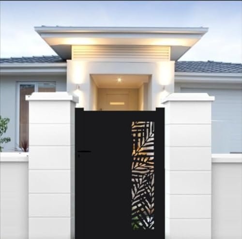 Portillon aluminium battant de jardin pas cher découpe laser décor 1M50X1M (ROUGE RAL 3004)