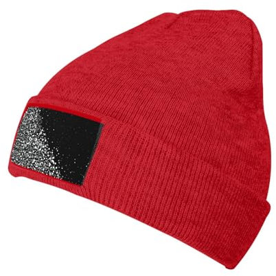 FRGMNT Beanies für den Winter, lässige Beanies für Damen und Herren, gestrickte warme Wintermützen für Damen, Schwarz / Weiß, rot, One size