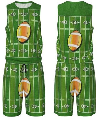 Golden Bell Herren-Basketball-Uniform-Set – Premium-Basketball-Trikot, Shorts für sportliche Leistung, Basketball-Trainingsausrüstung, atmungsaktive Basketball-Kleidung, American Football Field Ball