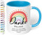 True Statements Dankeschön Abschieds-Geschenk für Erzieherin: Keramik-Tasse personalisiert „Danke WUNSCHNAME Dass du uns beim Wachsen geholfen hast!“ - Regenbogen, 330ml (Hellblau)