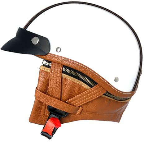 Retro Oldtimer Halbschale Jethelm Brain-Cap Motorrad-Helm DOT/ECE-Zulassung Rollerhelm Cruiser Chopper Motorradhelm Halbschalenhelm Mit Schnellverschluss-Schnalle Offener Helm 1,XL:60-61CM