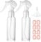COMNICO Small Spray Bottles, 3.5oz/100ml Clear Plastic Hair Spray Bottle Reusable Fine Mist Travel Empty Bottle with Funnels Labels, Refillable Liquid Container for Essential Oils Water Squirt(3PCS)