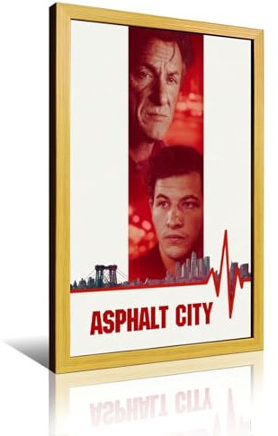 NUSLNG Asphalt-Stadt-Poster, dekorativ, gerahmt, Leinwandposter, Wandkunst, Raumdekoration, modernes ästhetisches Poster, 20 x 30 cm, Holzrahmen-Stil