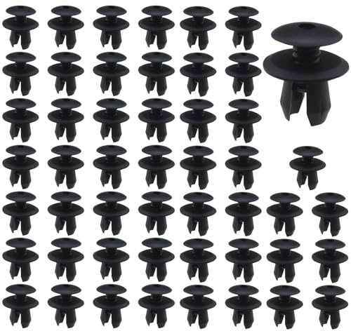 Lcyen 50 Stück Spreiznieten, Befestigungsclips Auto 70186729901 701867299 für VW T4 T5 Amarok Caddy EOS, Verkleidung Clips, Türverkleidung Befestigung Clips passt 9mm Loch, Schwarz