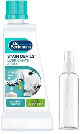 Lubricants & Oils Stain Remover 50ml + A Gift From Us Transparent Plastic Spray Bottle 100ml - Advanced Oil and Grease Stain Removal for Textiles, Carpets, and More - Professional Strength Formula