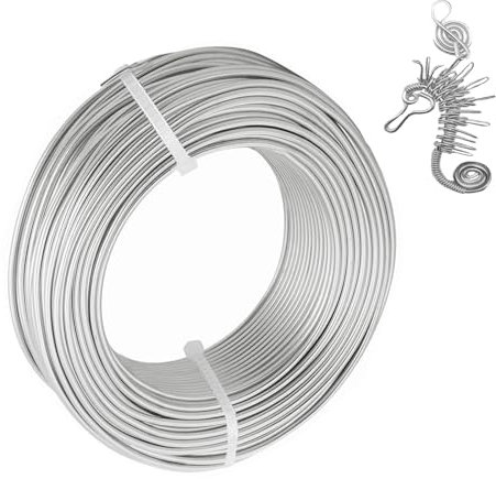9 Gauge 3mm Aluminum Craft Wire,50 Feet Bendable Metal Wire, Wire for crafting for Sculpting, Bike Modelling Skeleton Crafting Floral Making, Jewelry Making (3mmSilver-15M)
