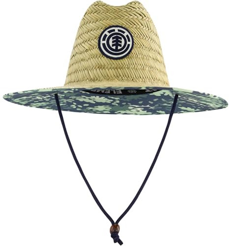 Element Unisex's Beach, Seagrass Adult Lifeguard Wide Soft Brim with Logo, Large Straw Hat for Men and Women Sun, Green, M