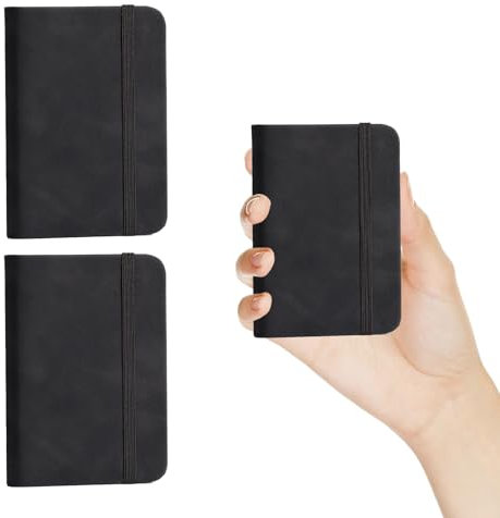 Vxcbad 2 Stück Notizbuch Klein Mini Notizbuch Notizbuch A7 Kleines Notizbuch für Studenten und Berufstätige Täglich Schwarz 100 Seiten