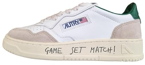 AUTRY Scarpe Sneakers Donna in Pelle e camoscio AULW MA05 Bianco Verde (Bianco Verde, Sistema Taglie Calzature EU, Adulto, Numero, Media, 36)