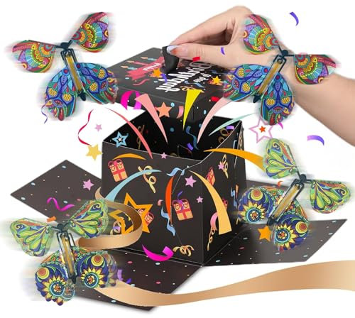 Happy Birthday Schmetterlings Explosion Geschenkbox, Schmetterlings Explosion DIY Happy Birthday Pop up Box Surprise Geschenkbox für Geburtstag Geschenk