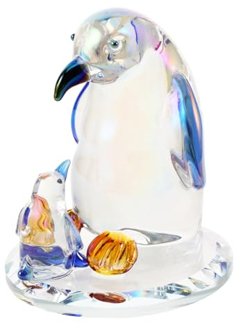 Gatuida Große Pinguin Kristallfigur für Wohnzimmer und Eingangsbereich | Handgeschnittenes Design, Blaues Kunstobjekt, Dekorativ für Zuhause und Büro, Sammelbare Figur