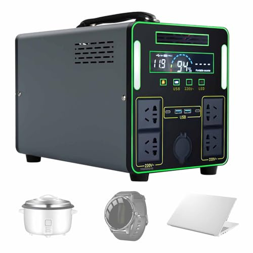 YXINHONGYUE 1500W, Generatore Solare Portatile a 220 V, Alimentatore di Backup di Emergenza per Esterni da 650W/1500W con Display Digitale a Schermo a Colori per Campeggio, interruzioni di Corrente ﻿
