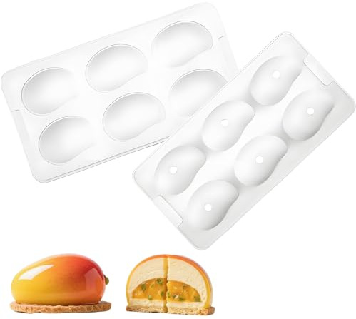 QIUMING Mango Mould Silicone 3D Silicone Mould for Cakes 3D Silicone Baking Moulds Cake Dessert Mousse Baking Moulds Non-Stick Baking Moulds for Baking Soap Baking Mould Jelly Pudding (Mango)