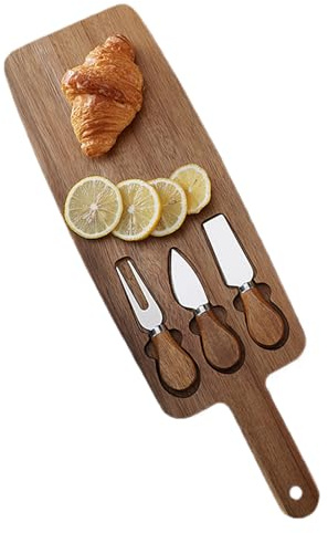 Orfèvrerie de service à fromage - Plateau en bois 580 g, de portions de charcuterie | Outils de Kitchen Cheesse, planches de présentation alimentaires multifonctionnelles
