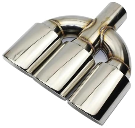 Muffler Exhaust Tail Tip For Civic FK8 Auto Muffler 3-hole Center Exhaust Tailpipe 304 Stainless Steel Universal