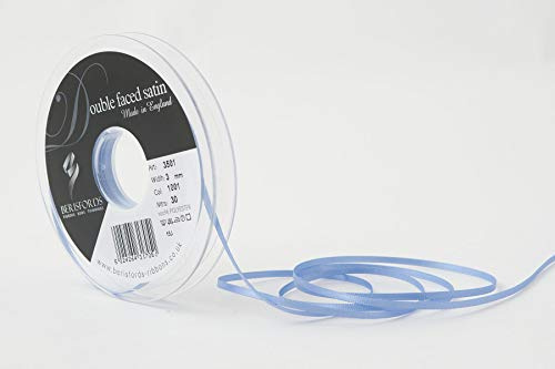 Berisfords Double FACE Poly Satin Ribbon, Lupin, 3 mm