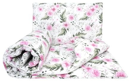 2 Piece Baby Children Quilt Duvet & Pillow Set 120x90 cm to fit Toddler Cot Bed (Rose Pink)