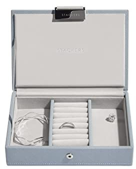 Stackers Schmuckbox mit Fächern und Deckel blau