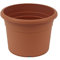 greemotion Pflanzkübel Fiona, UV-Beständiger Blumentopf aus Kunststoff, Pflanzgefäß mit Bodenlöchern, Volumen ca. 2 l, ca. Ø 20 x H 14 cm, Terrakotta