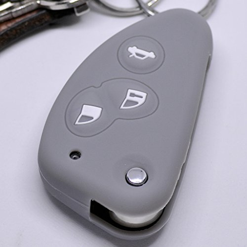 Soft Case Schutz Hülle Auto Schlüssel 3 Tasten für Alfa Romeo 156 147 GT 97-10 / Farbe Grau