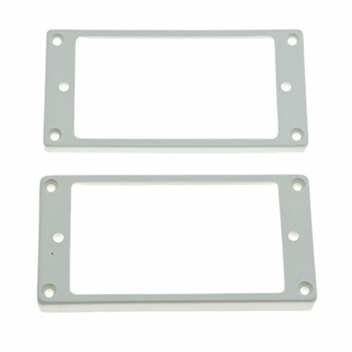 Dopro Set mit 2 Humbucker-Tonabnehmerringen, flache Unterseite, 3 x 5 für Hals und 7 x 9 für Steg-Tonabnehmer, weiß