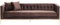 Kare Design Sofa Loft, Braun, Gerader 3-Sitzer 2 Kissen, Samtoptik, Edelstahlgestell, Kieferholz Korpus, 73x229x80 cm (H/B/T)