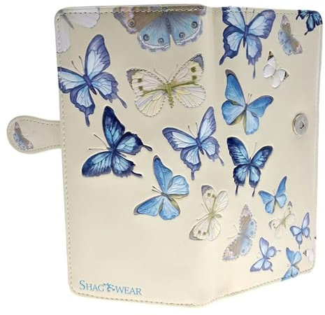 Shagwear Portemonnaie mit großem Reißverschluss, Motiv: Flora & Fauna, Schmetterlinge beige, Einheitsgröße, Geldbörse mit Reißverschluss.