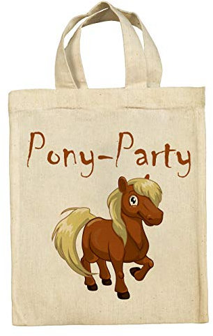 clothinx Lustige Kindergeburtstag Mitgebsel Tasche Beutel im Set mit Geburtstag Motto Pferde und Ponys 10er Pack