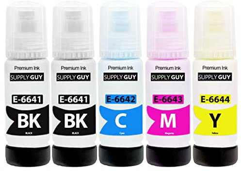 Supply Guy Tinte kompatibel mit Epson 664 für EcoTank ET 16500 14000 2550 2650 4500 L100 L110 L1300 L200 L300 L3050 L3060 L3070 L310 L355 L361 L365 L382 L385 L386 L455 L485 L486 L555 L565 (5X 70 ml)