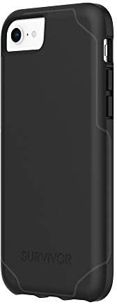Griffin GIP-043-BLK Survivor Strong Case for Apple iPhone SE (2020), 8, 7, 6S, 6, Black Colour, Military Standard, Extremely Robust, Ultra Slim, Qi Compatible Mobile Phone Case, Shock Absorbing