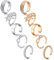 Rajnard Zehenring Fingerringe Gelenkringe Verstellbares Band Knöchel Fußring Blütenblatt Verschiedene Arten Chirurgischer Stahl Für Frauen Mädchen 10Stk Silber/Rosegold Set
