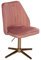 FineBuy Sedia Girevole Rosa Velluto Poltrona Scrivania Ergonomica 80-100 cm | Design Sedia Senza Ruote | Sedia Ufficio Imbottita Studio 120 kg