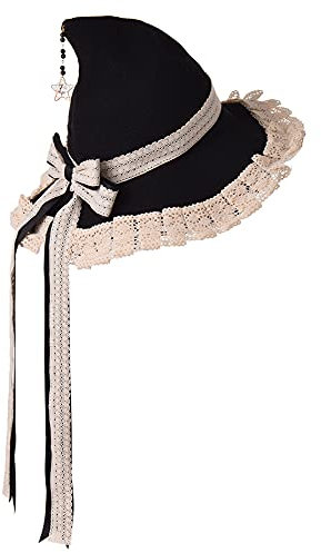 COSDREAMER Damen Hexenhut Wolle Strickmütze für Halloween Weihnachten Kostüm Party (beige)