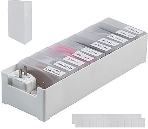 Multi-Grid Data Cable Almacenamiento Caso,Caja de Administración de Cables Caja de Almacenamiento de Cables a Prueba de Polvo Caja de Almacenamiento de cable de datos