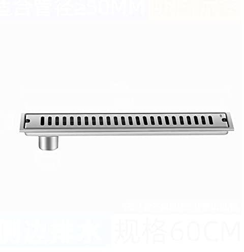Duschrinne Großes Kaliber Siphon mit Geruchsstop und Haarfilter Bodenablauf linear 20-100cm kann auswählen Badezimmer Duschablauf sehr flach Edelstahl Ablauf für Badezimmer (60cm)