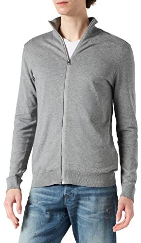 SELECTED HOMME Herren SLHBERG Full Zip Cardigan B NOOS 16074688, Medium Grey Melange, S