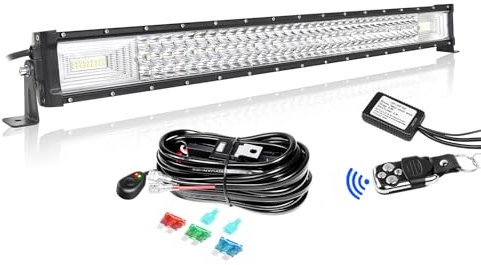 Willpower Barra LED 81cm 32 Pollici 405W Faro da Lavoro Con Strobo Cablaggio Impermeabile per Fuoristrada Auto Trattore Camion 4x4 Barca ATV 12V 24V