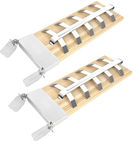 Froadp 2 Stück Flammlachsbretter mit Edelstahl Halterung 5 Stufen Einstellbar Zedernholz Lachsbrett für Fisch & Filet Flammlachs Räucherbretter Set Tragfähigkeit bis 2,5KG für Feuerschalen Kugelgrill