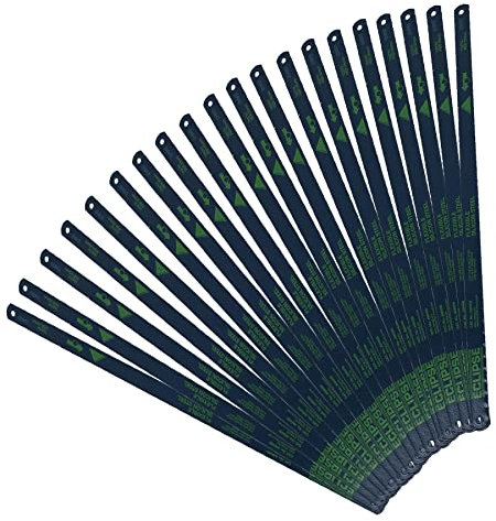 Eclipse Bügelsägeblätter, 300 mm, 24 TPI, flexibel, bruchsicher, 20 Stück