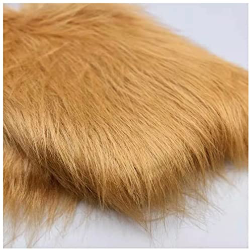 ZhHOME Flauschige Einfarbig Kunstpelzs Kunstfell Fellimitat Stoff 10cm Lange Flor 170x50cm Weich Plüschstoff für Kostüme, Dekorieren Basteln, Spielzeug(Color:bräunen)
