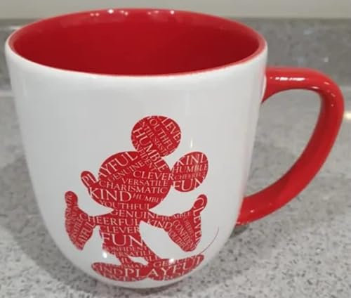 Disney Parks Mickey Mouse Mug avec silhouette de personnalité rouge et blanc