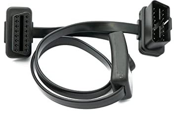 System-S OBD Kabel 50 cm OBD 2 16pin J1962M Stecker zu J1962F Buchse flach Schalter Auto