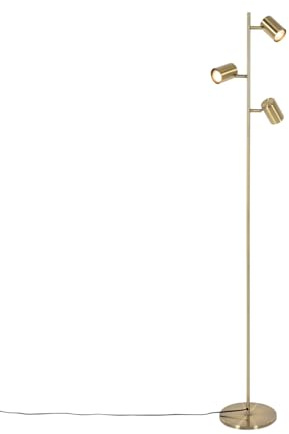 Qazqa Modern Stehleuchte, Stehlampe - Jeana - Bronze, max. 7W, Geeignet für LED, 3-flammig, 150cm, Ideal als Wohnzimmerlampe