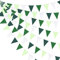 32Ft Gradient Green Bunting Banner Party Decorations Fabric Triangle Flag Pennant Garland Streamer for Birthday Wedding Spring Summer Golf Dinosaur Baby Bridal Shower Outdoor Garden Hanging Decoration