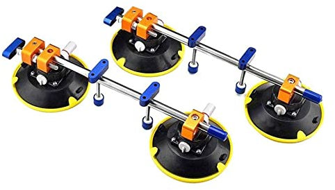 2 Pack 4.5 Inch Seamless Stone Seam Setter Manual Rubber Vacuum Leveling Tools for Granite, Stone, Marble, Slab, Free Storage Case and Gloves