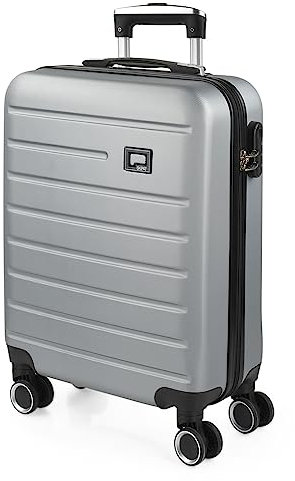 SKPAT - Trolley Handgepäck Cabin Trolley Koffer Reisekoffer Hartschalenkoffer mit Zahlenschloss - Kabinengepäckgröße 55x40x20, Silber