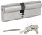 DIDA® 85mm Euro Barrel Lock 40/45 Door Barrel Lock with Key UPVC Door Lock Barrel Profile Lock with 3 Keys Anti-Pick Anti-Bump Anti-Drill Euro Cylinder Lock High Security BS EN 1303:2005 Nickel Finish