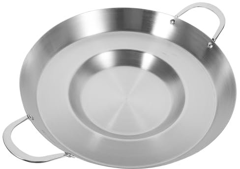 BESTonZON Cacerola Inoxidable Para Freír Sartén Plana Diseño Convexo Utensilio De Cocina Para Inducción y Cocción Rápida